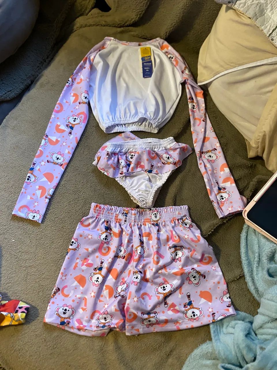 Bíquini infantil Novo- com short 