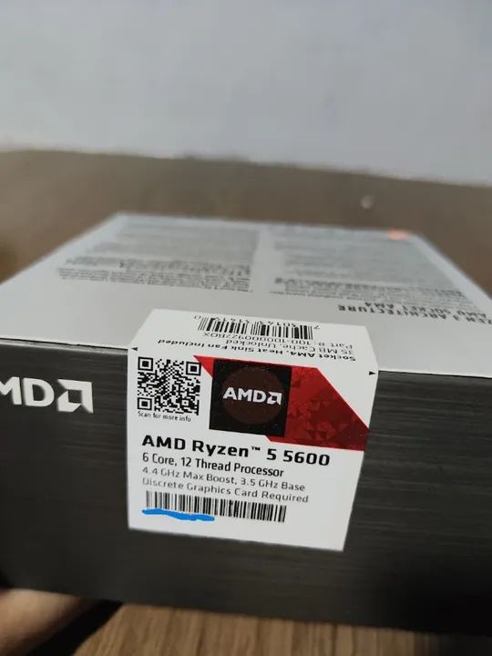 (Lacrado/Nf) Processador AMD Ryzen 5 5600, 3.5GHz (4.4GHz Turbo), 6-Cores 12-Threads - Foto 2