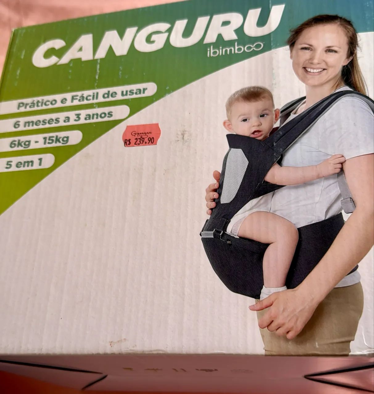 Canguru 5 em 1 Ergonômico cinza, Ibimboo - Foto 2
