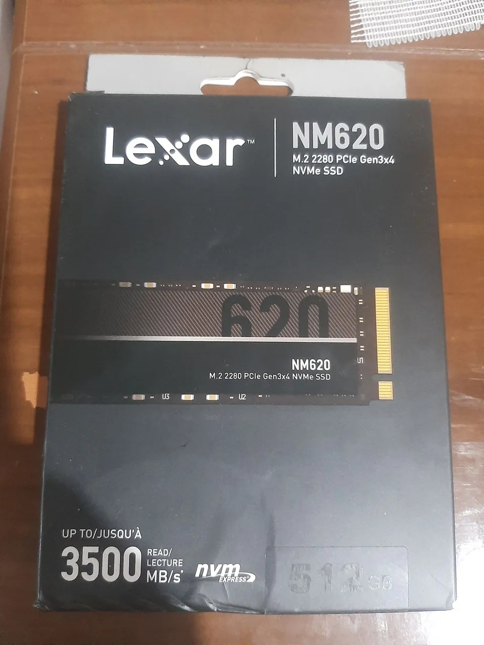 SSD Lexar NM620, 512GB, M.2 2280, PCIe NVMe, Leitura 3500 MB/s, Gravacao 2400 MB/s.