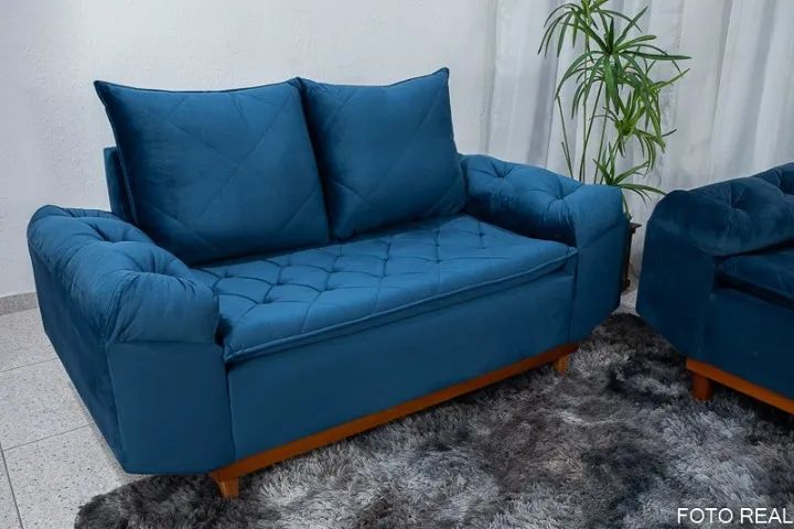 Sofá Living Berlim Veludo 2,00 m ,PRONTA ENTREGA