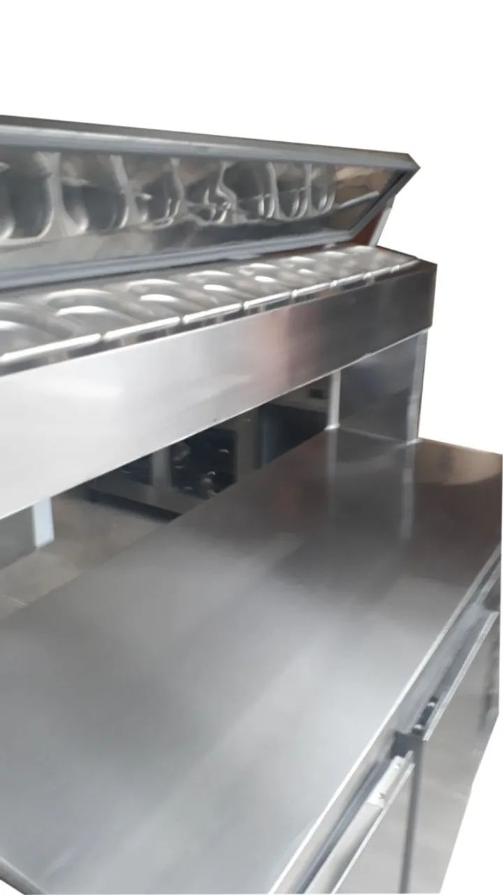 CONDIMENTADORA COM PISTA NO TAMPO E PISTA ELEVADA COM TAMPA ÚNICA PARA FOOD TRUCK OU DECK - Foto 6