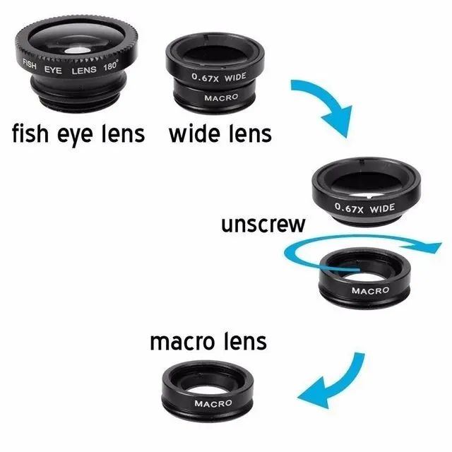 Lentes 3 em 1 para Celular - Fisheye, Wide Angle e Macro - Foto 4