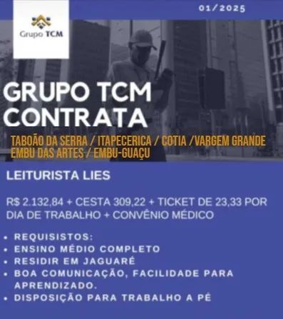Leiturista Luz com ou sem experiência 