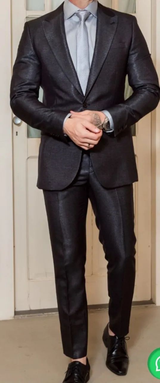 Kit Terno e calça preto chumbo 56 elegante usado 1x - Foto 5