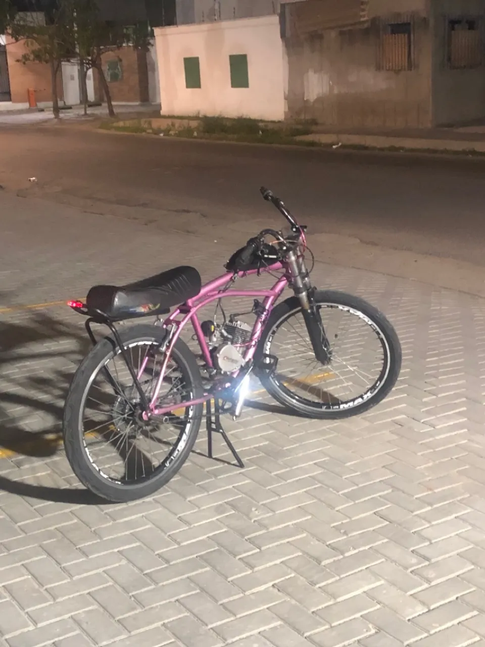 Bicicleta Motorizada Rosa - Motor 2 Tempos