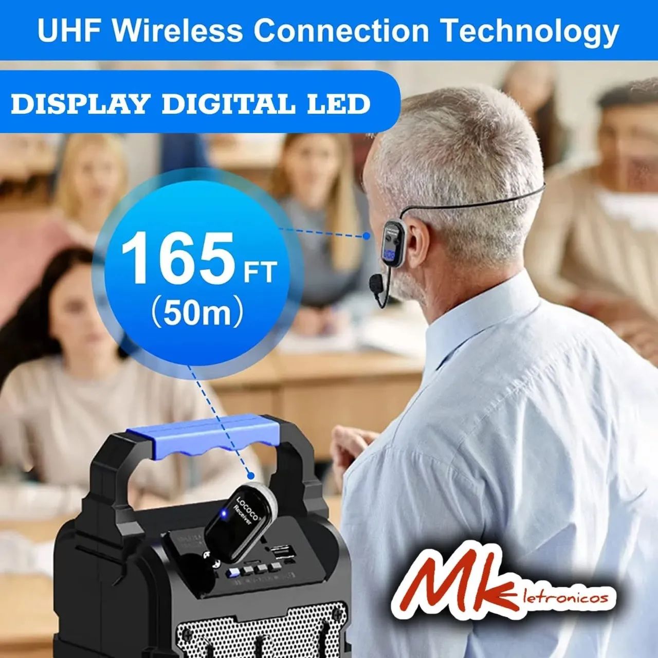 Microfone Sem Fio UHF XIAOKOA - Display Digital LED - Foto 2