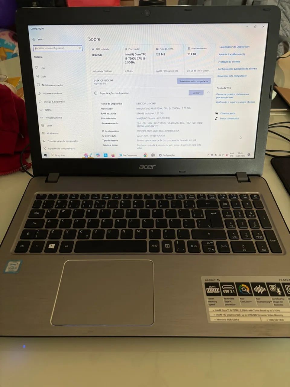 Notebook Acer Aspire F5-573-5