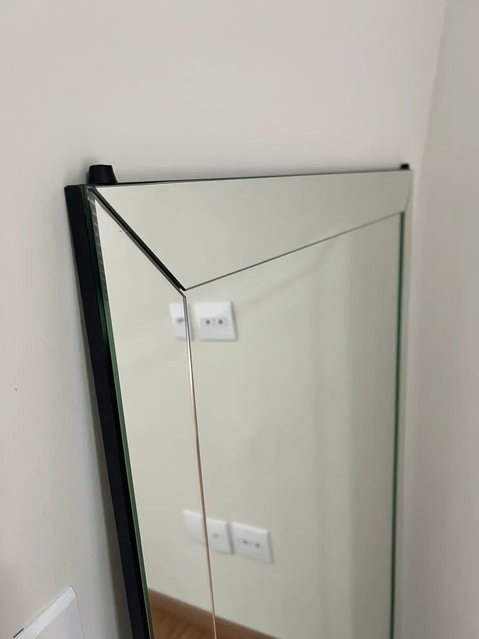 Espelho Grande Retangular Preto Com Moldura64291057069057121