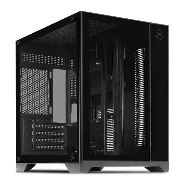 Gabinete Gamer Mancer CV100, Mid-Tower, Lateral De Vidro, Preto, 12x 19,24