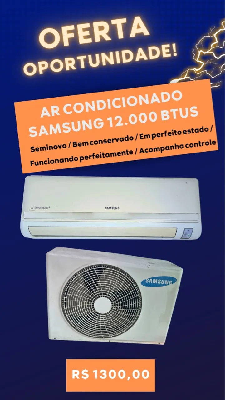 Ar Condicionado Samsung 12.000 BTUs - Oferta!