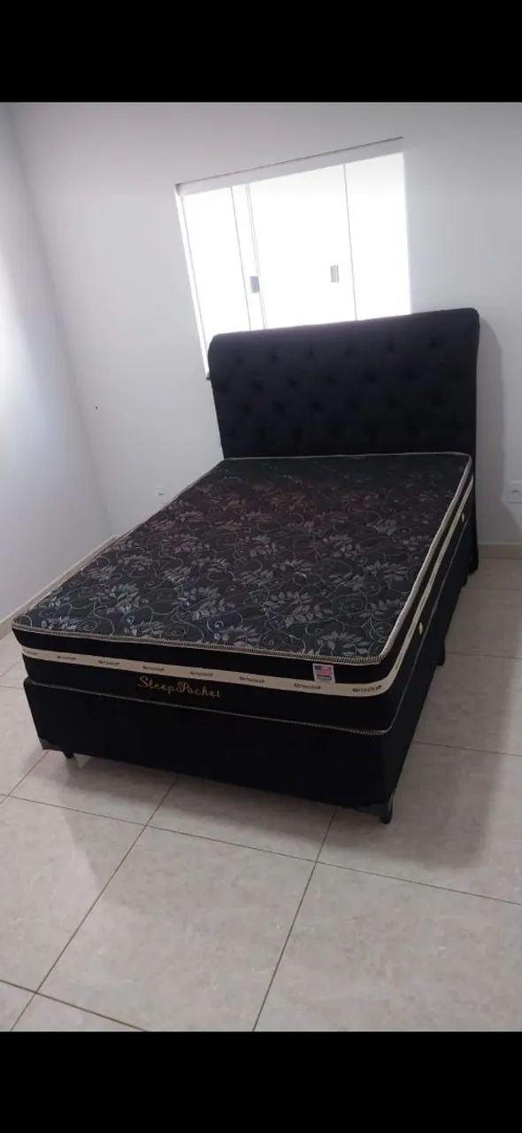 Cama solteirão box e colchão e cabeceira 