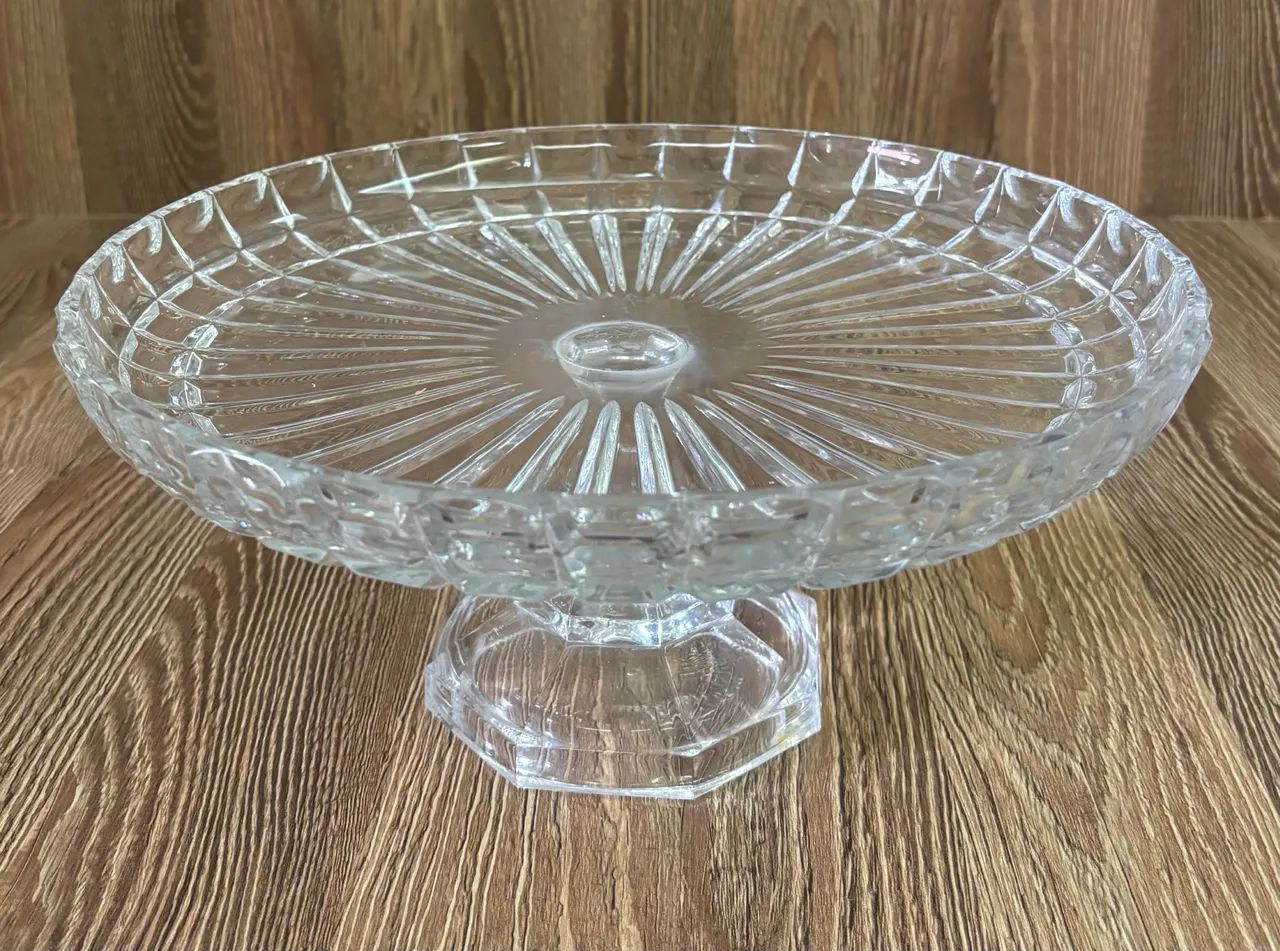 Fruteira/Porta-bolo de cristal 