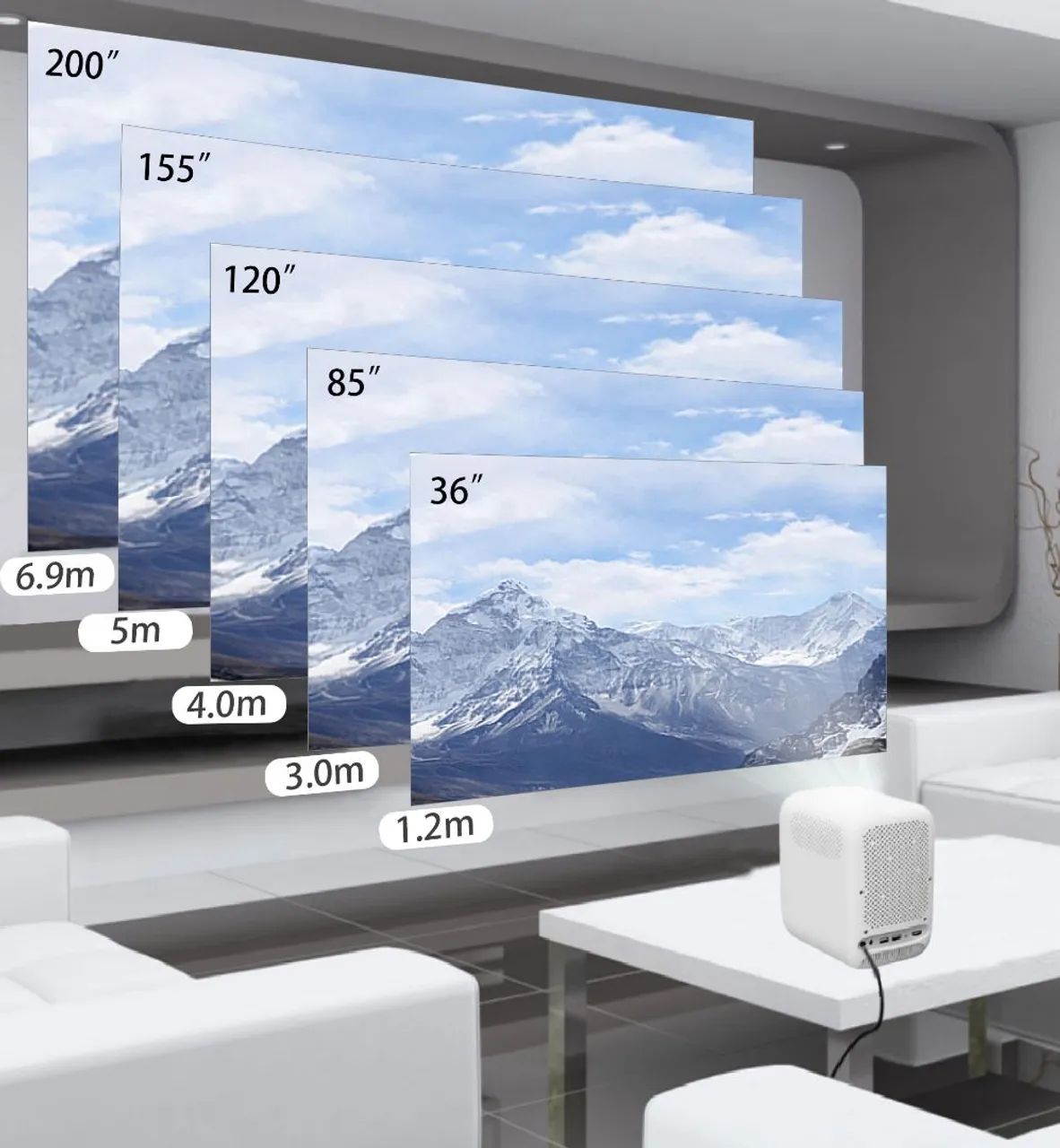 Transforme sua sala em cinema de 200 polegadas - Projetor Portatil Everycom R11<br> - Foto 5