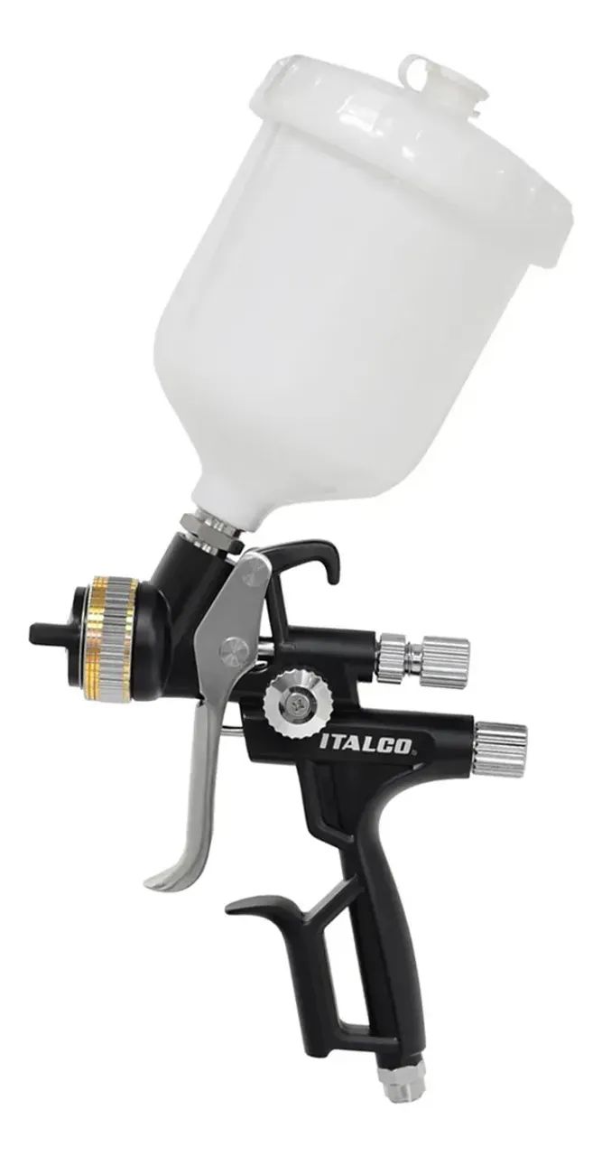 PISTOLA DE PINTURA HVLP PRETA 600ML 1,4MM ITALCO - GLOSSX1 HVLP - Foto 2
