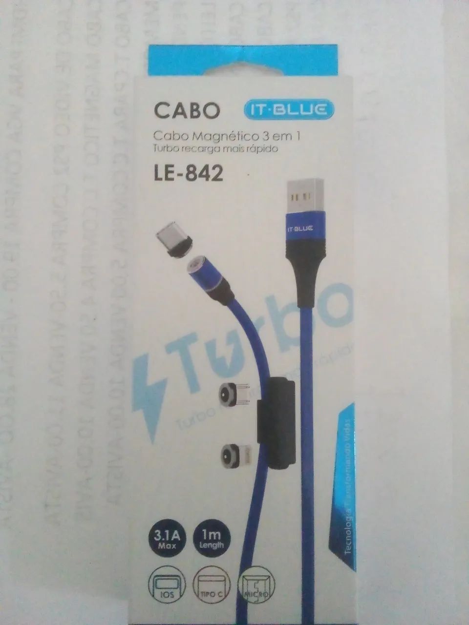 Cabo magnético 3x1 it blue le-842 - Foto 3
