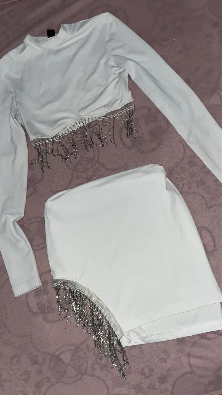 CONJUNTO BRANCO COM STRASS - Foto 2
