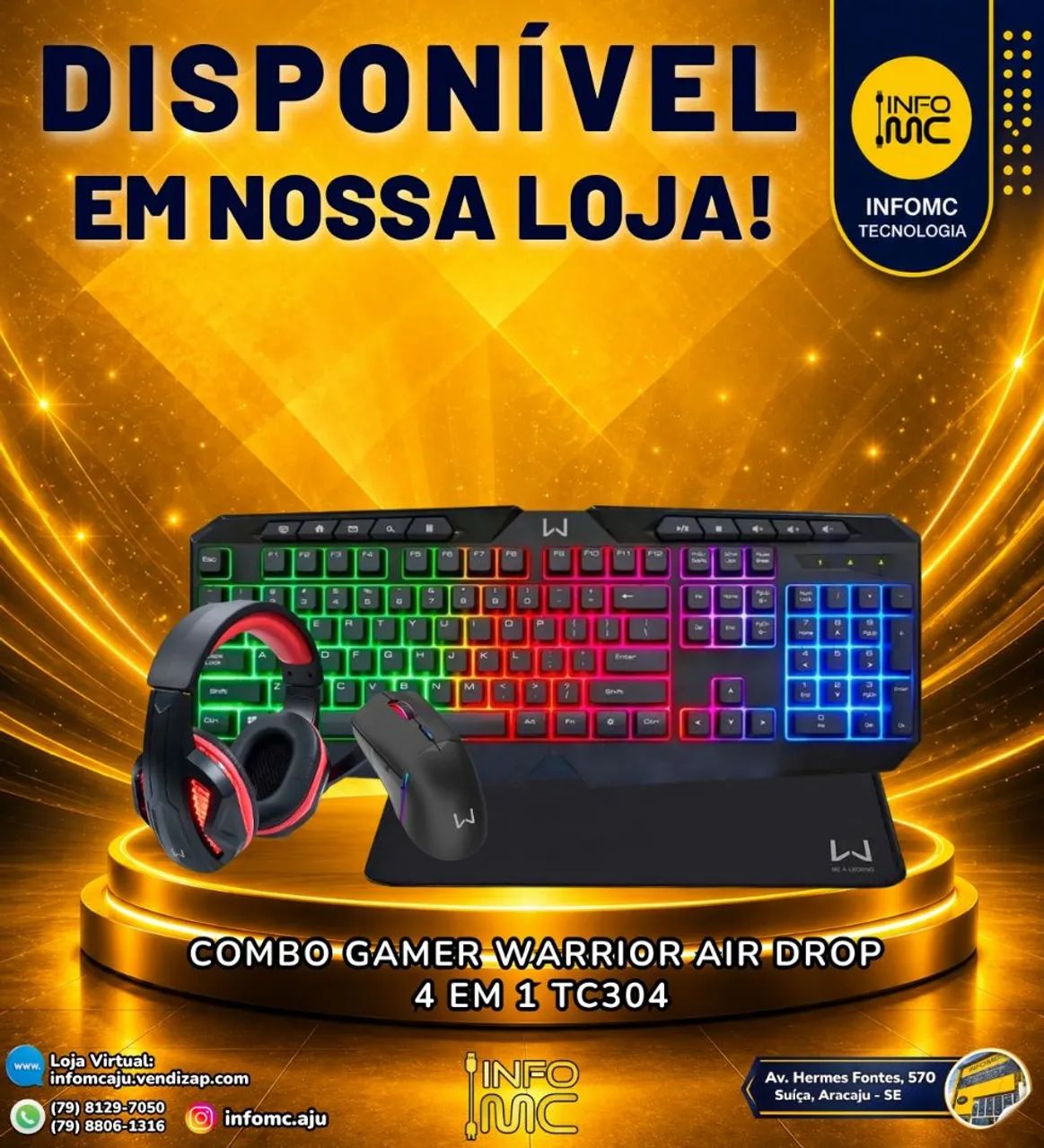 Combo gamer warrior 4 em 1