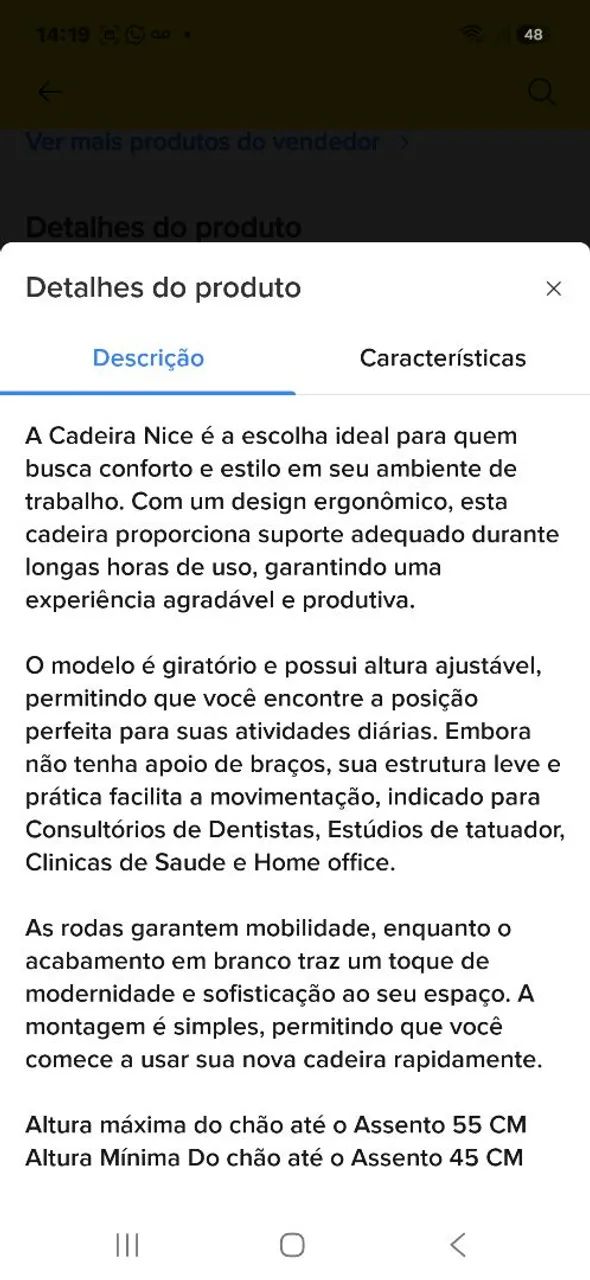 Mocho cadeira branca semi nova  - Foto 2