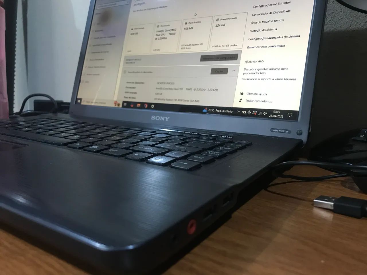 Notebook Sony Vaio C2D + SSD 256GB + 4Gb RAM  - Foto 5