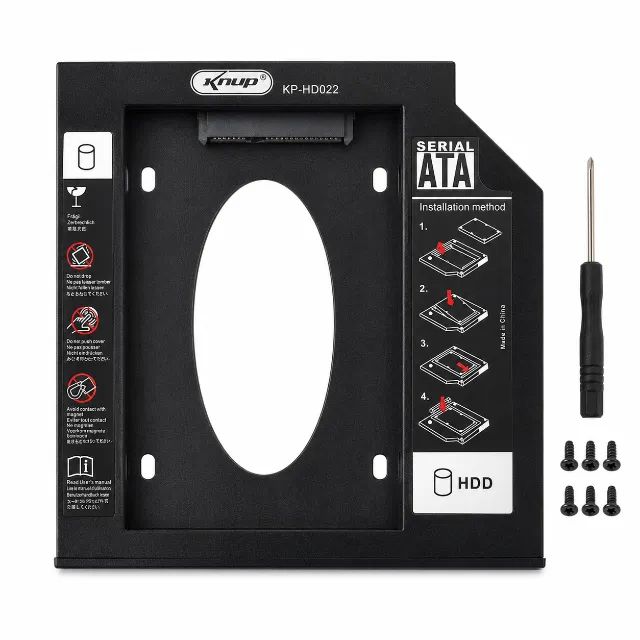 Adaptador Caddy 12.7mm Para Notebook HD SSD 2.5 Polegadas SATA Knup KP-HD022 - Foto 3