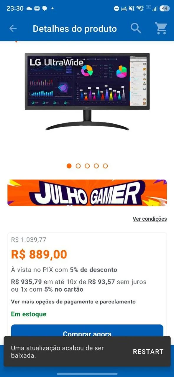 Monitor LG Ultrawide 26 polegadas HDMI - Foto 4