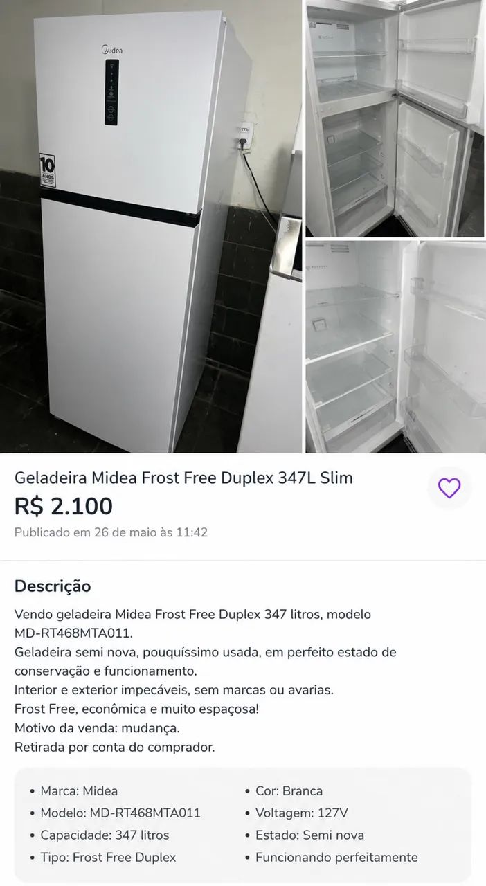 Geladeira SEMI NOVA
