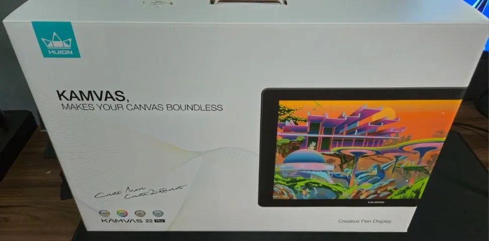 Huion Kamvas Pro 22'' + Caneta e Cabos Originais