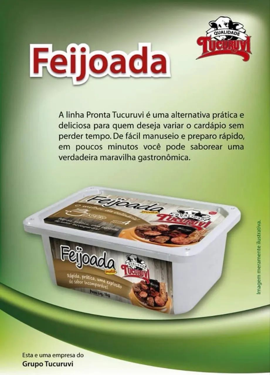 Feijoada Pronta Tucuruvi 1kg - Caixa com 4 Unidades (4kg) - Foto 2