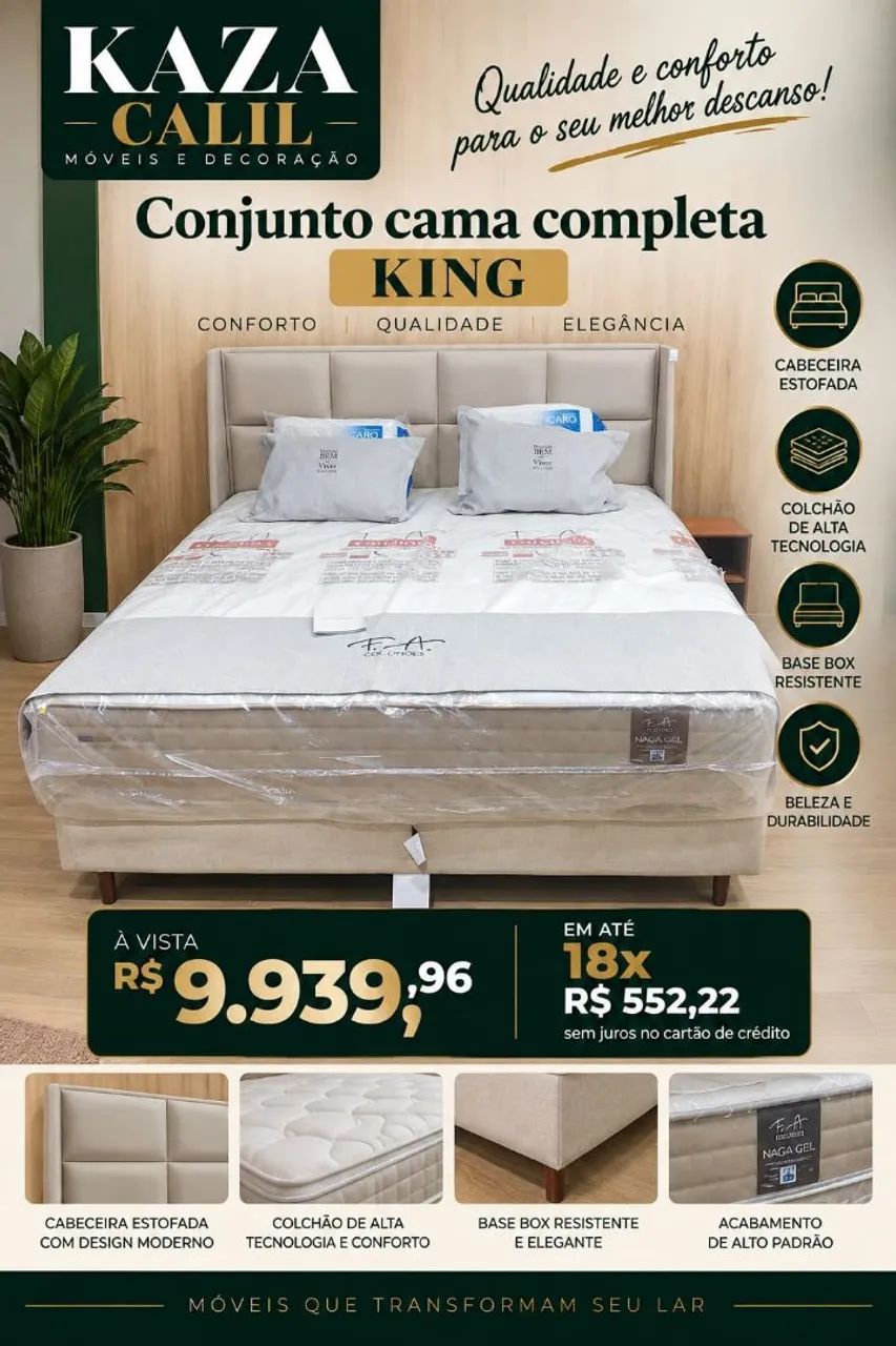 Conjunto completo cama KING. 