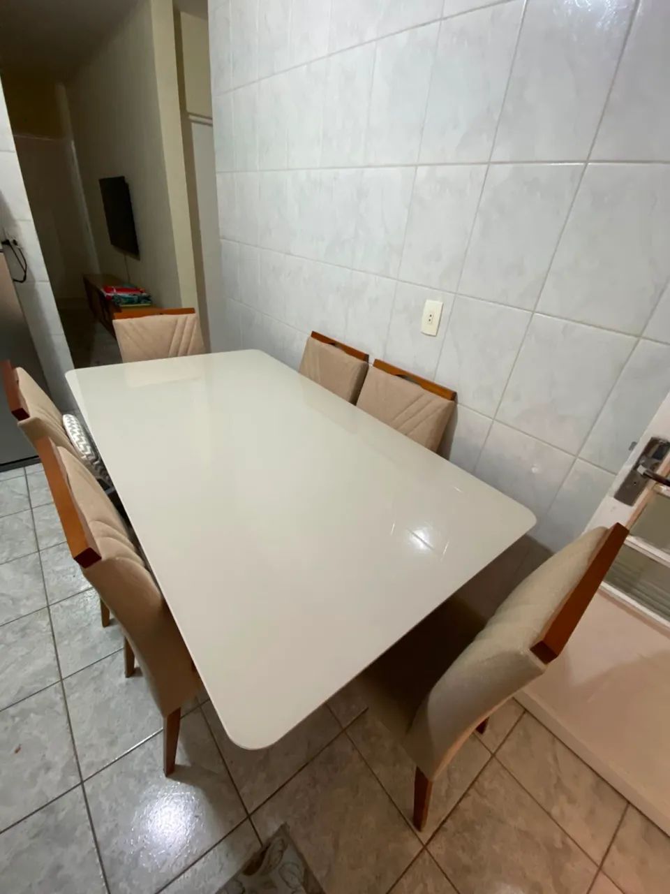 Mesa de Jantar 6 Lugares tampo de vidro - Foto 3