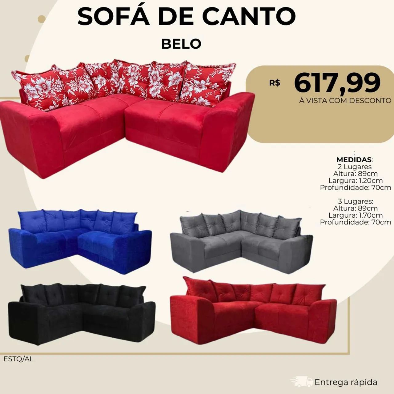 Sofá de canto belo