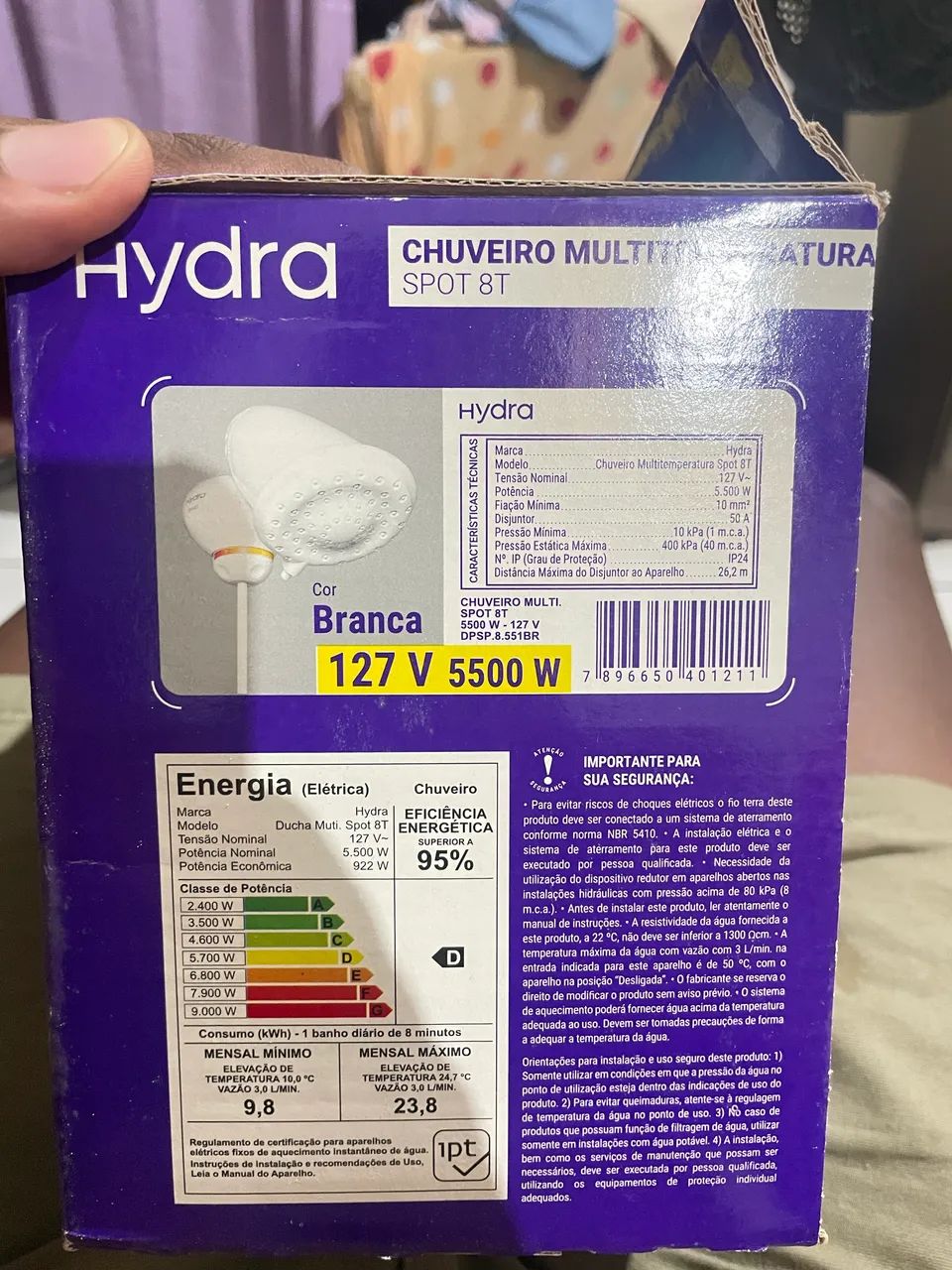 Chuveiro Hydra spot 8t 5500w