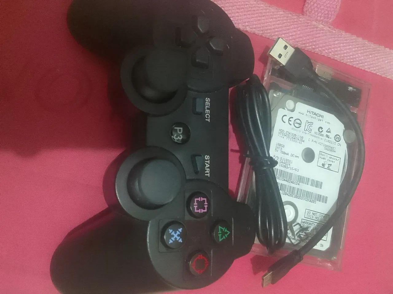 Hd com jogo + controle ps3