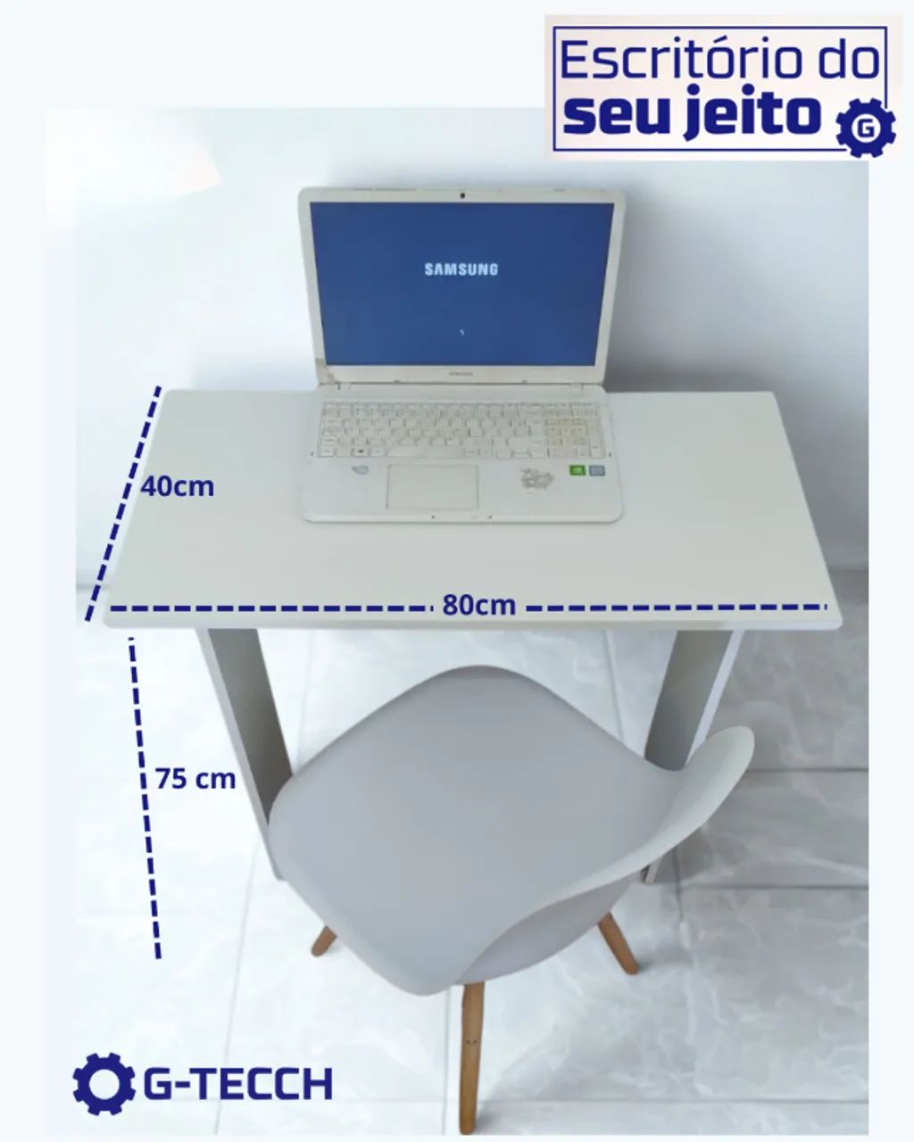 Mesa de Estudo NOVA 100% MDF Escrivaninha Multiuso para Escritório Notebook Computador - Foto 2