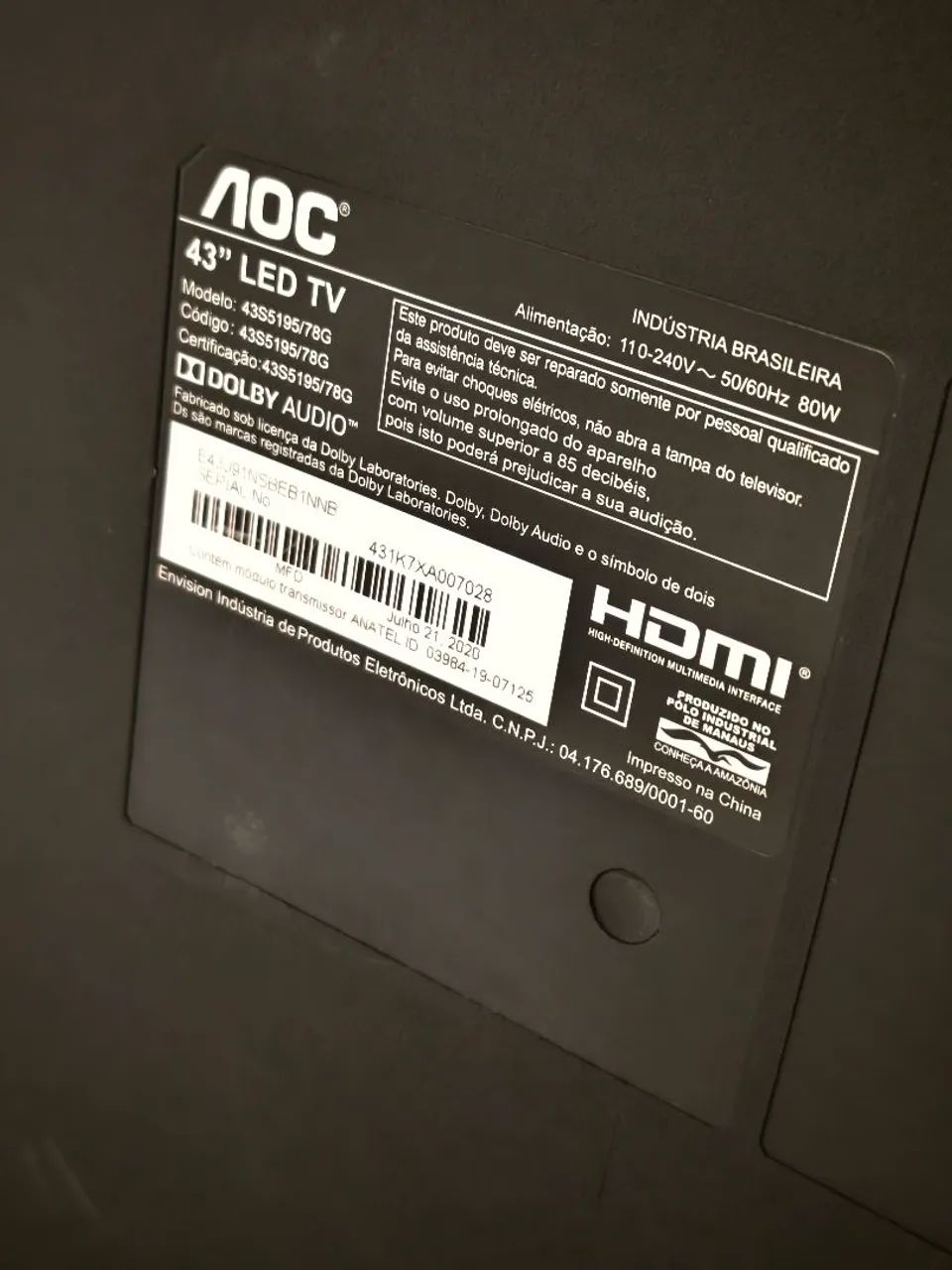 Smart TV LED 43" AOC Roku Full HD - Foto 3