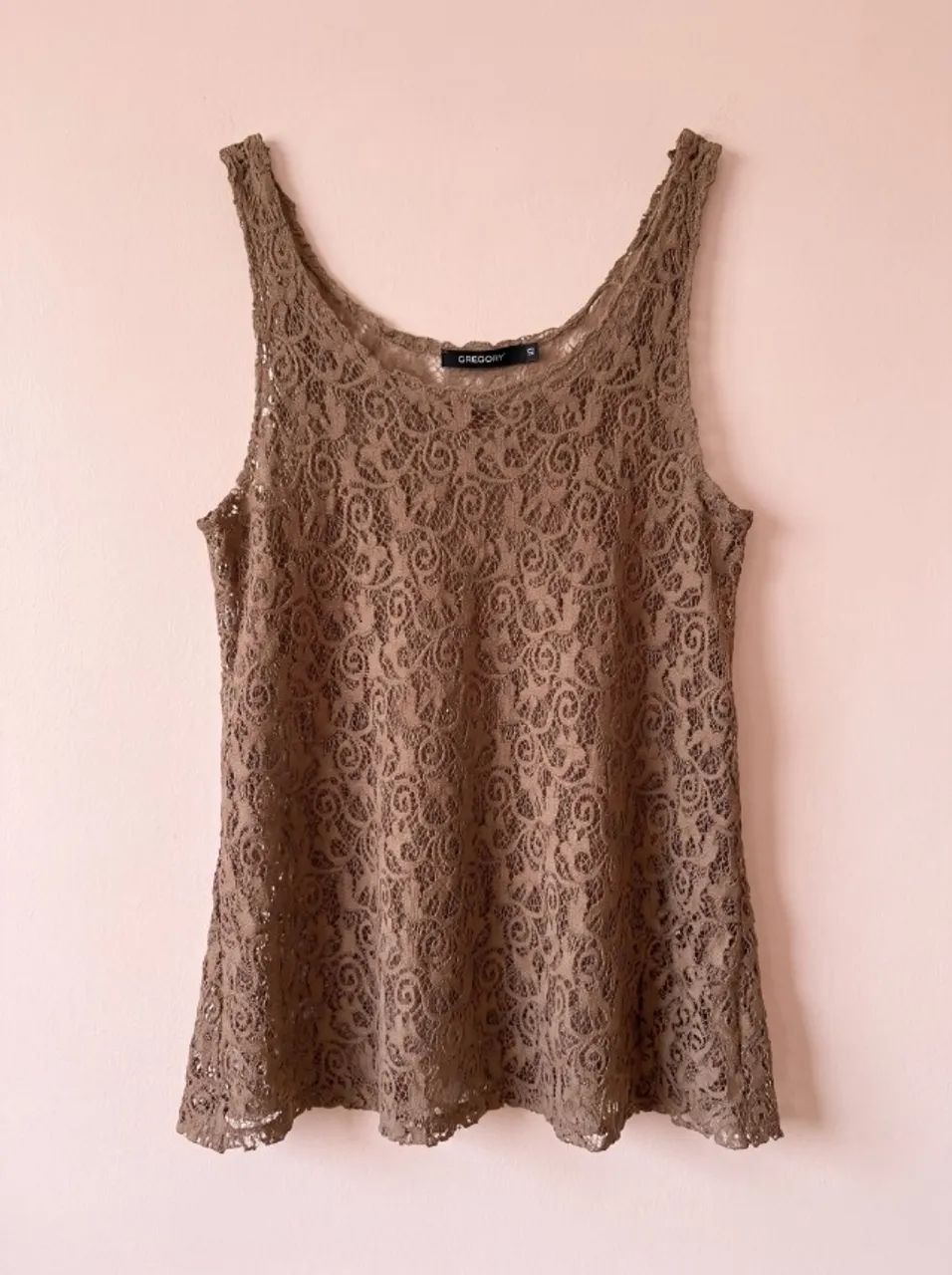 blusinha marrom de renda gregory