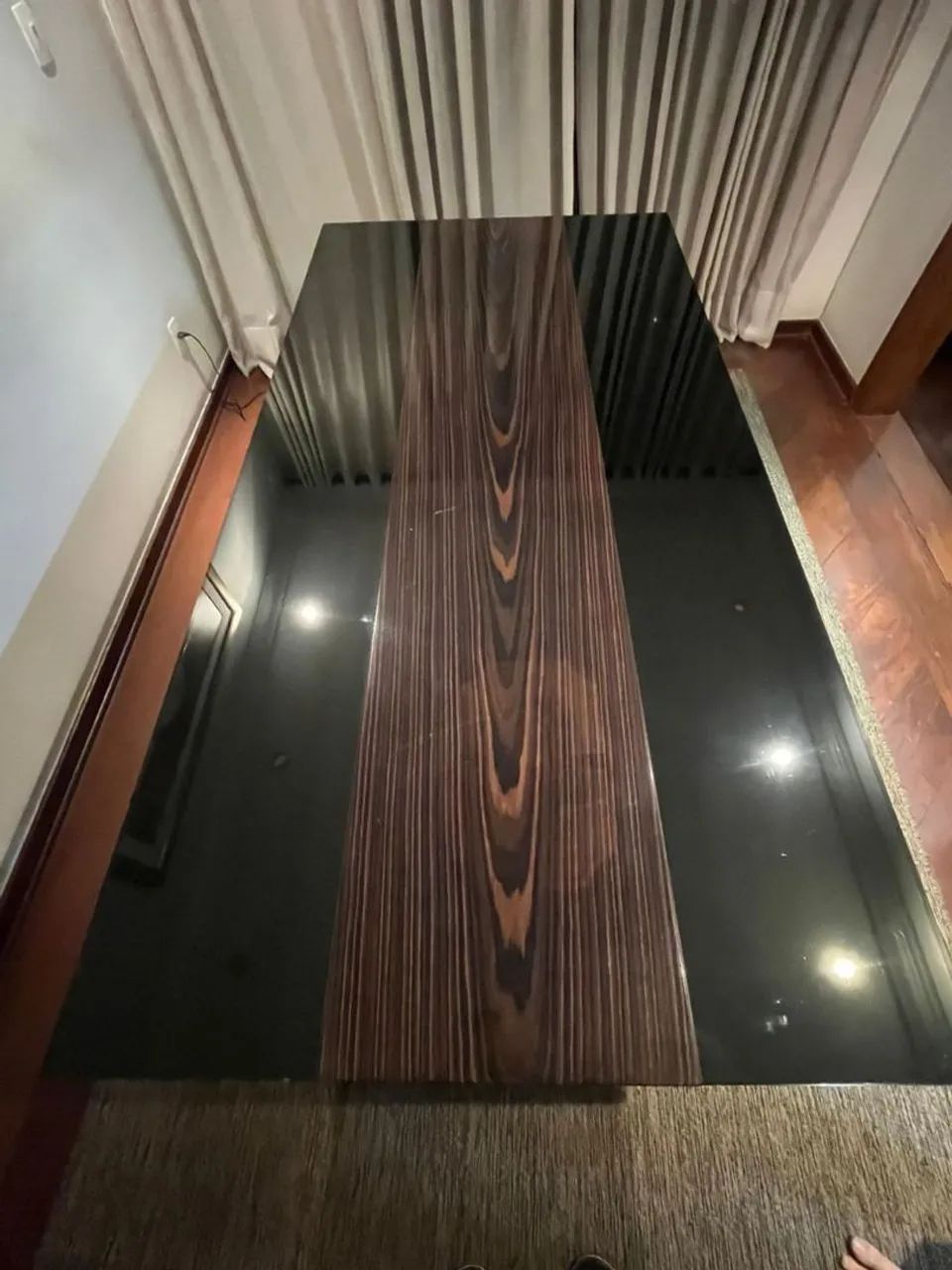 Mesa de Jantar Design Laca Preta 8 lugares - Foto 4