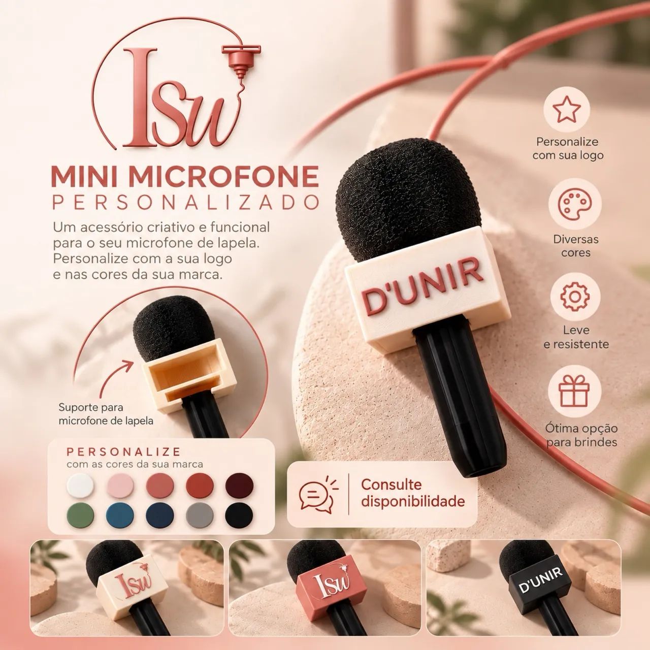 Mini Microfone Personalizado para Microfone de Lapela