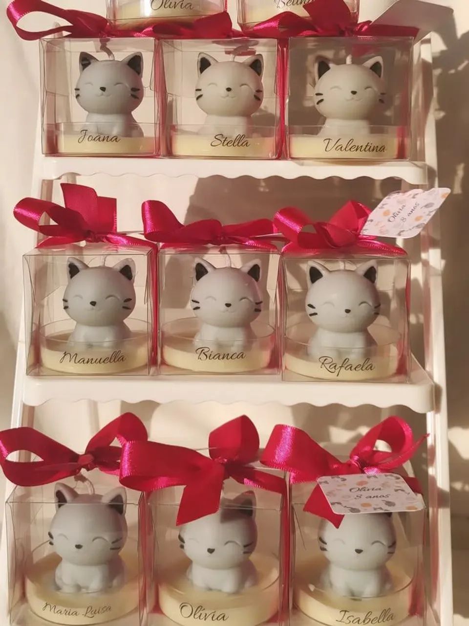 Lembrancinha Vela Aromática Gatinho Personalizada com Base de Acrílico - Foto 3
