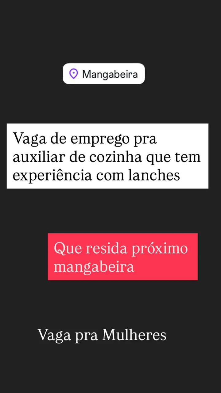 Vaga auxiliar de cozinha 