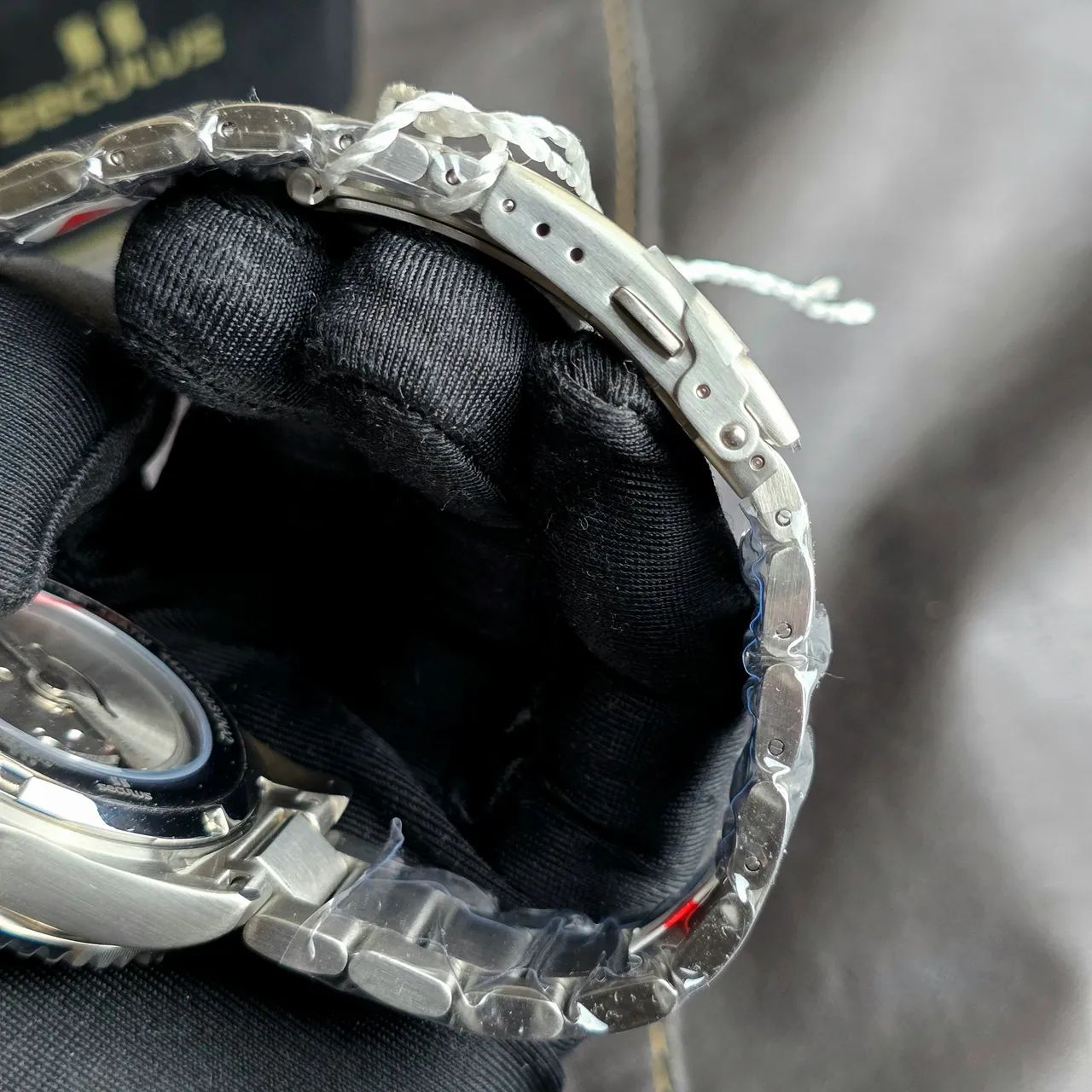 Relógio Seculus Diver Automatic 42mm Prata com verde - Foto 3