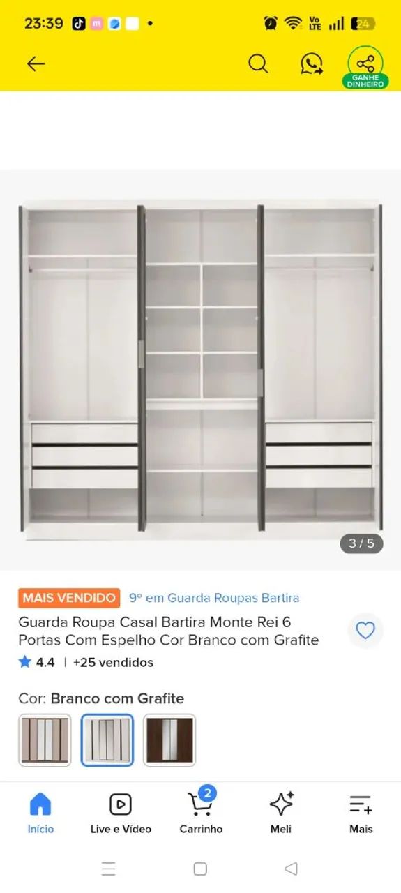 Guarda roupa 6 portas  - Foto 3