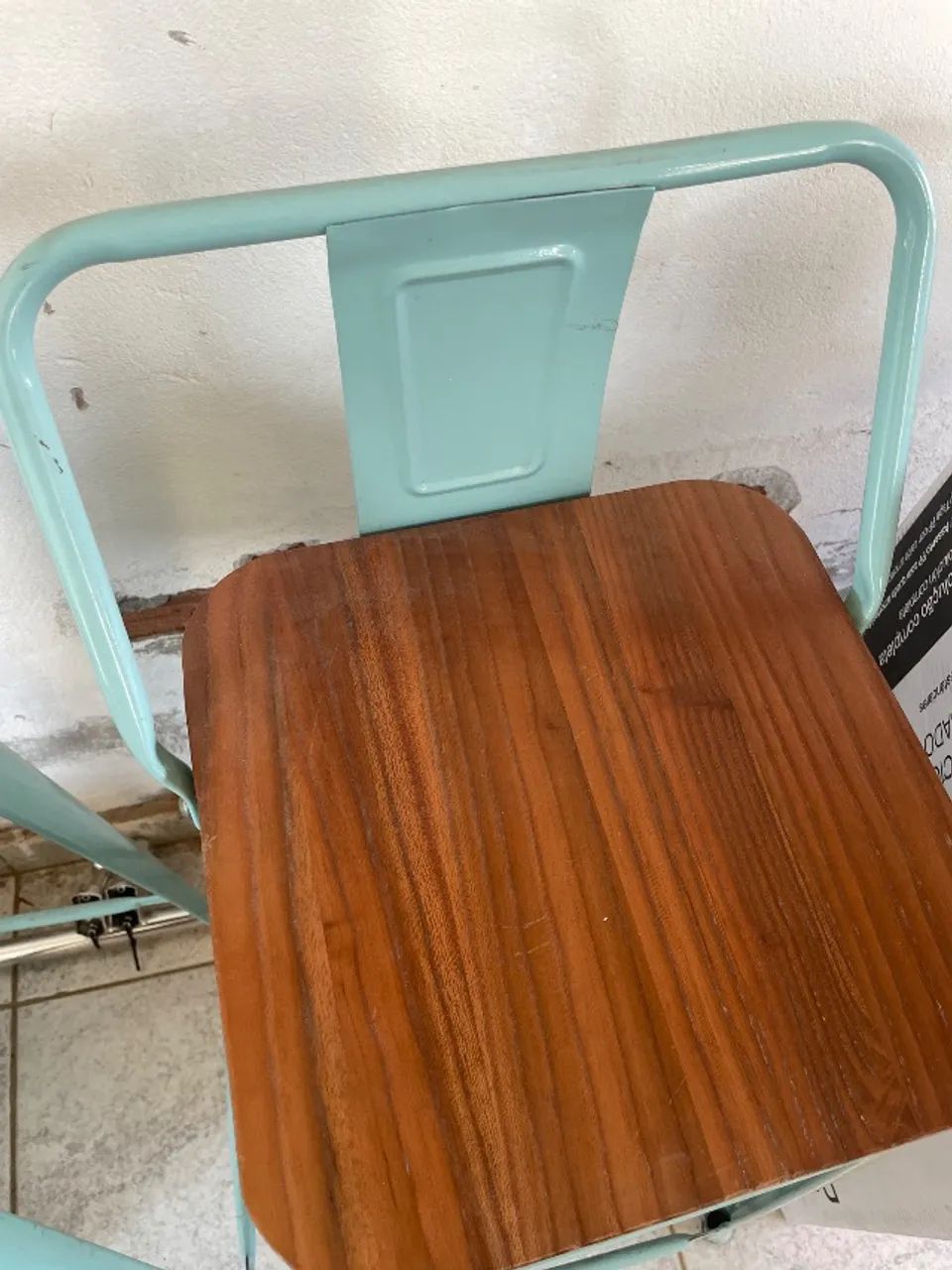 Banquetas de ferro e madeira - Foto 2
