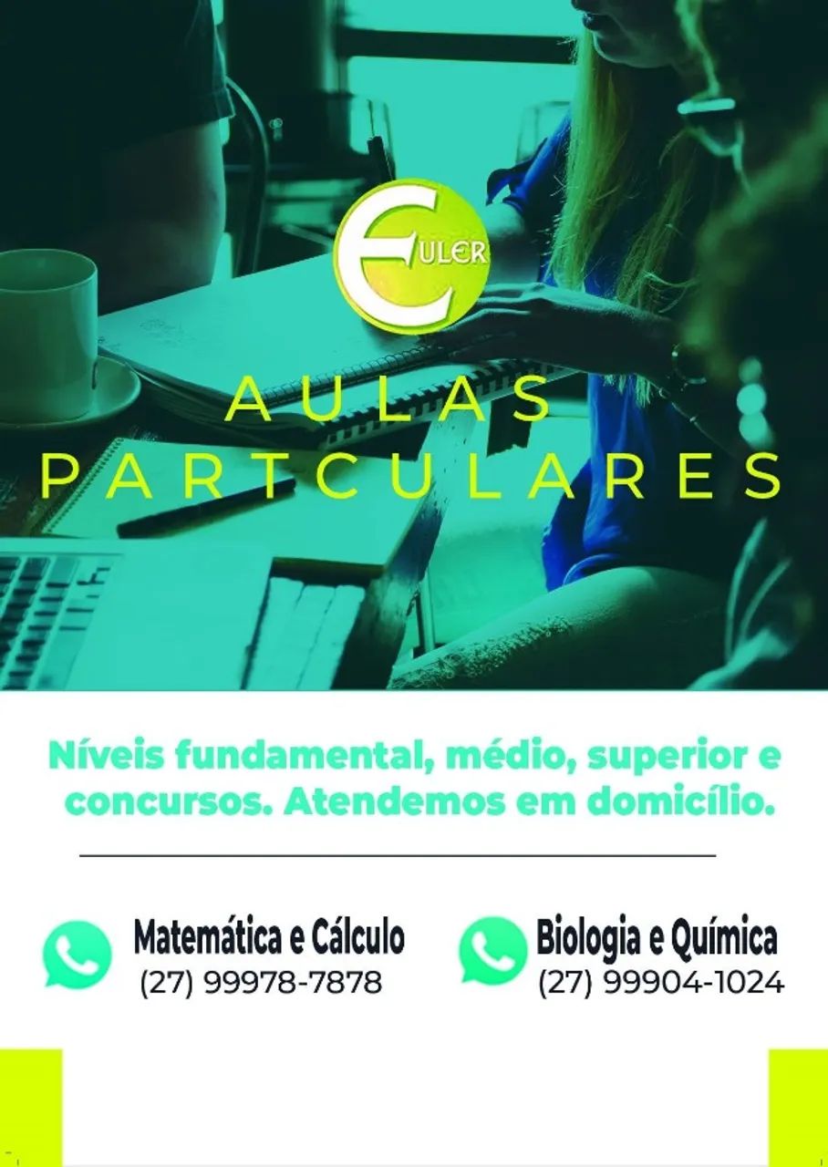 Aulas particulares de Biologia, Química, Matemática e Cálculo