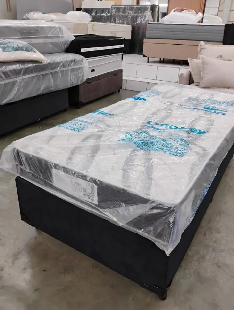 Cama solteiro profirm + base box preto - Foto 2