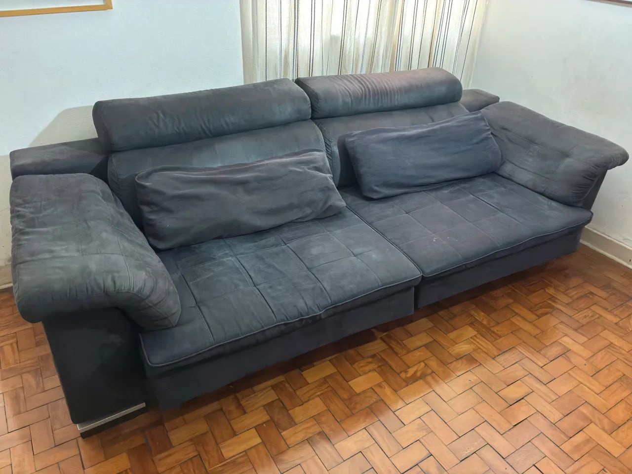 Sofá Retrátil 2 Lugares Grande 2,10 m - Cinza - Foto 5