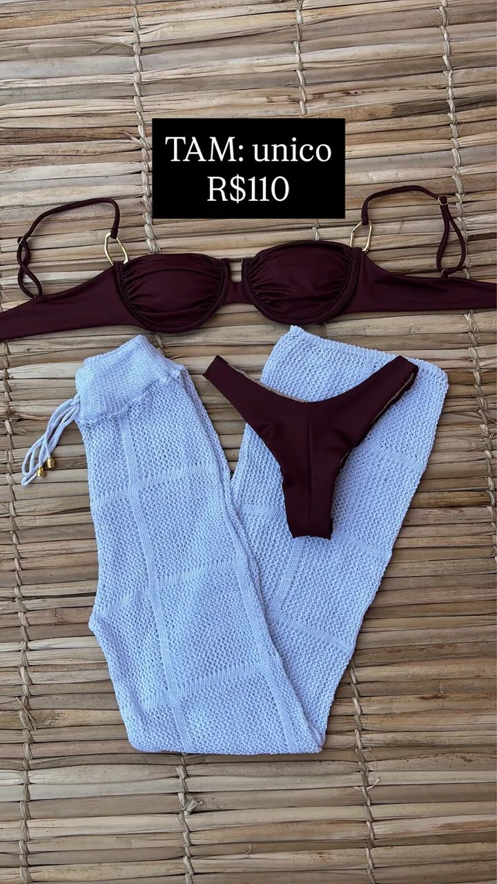 Kit calça tricô saída  e biquíni  - Foto 3