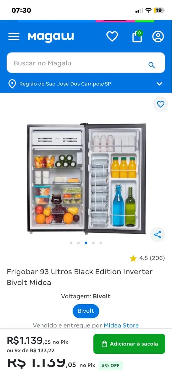 Frigobar Midea 93 l