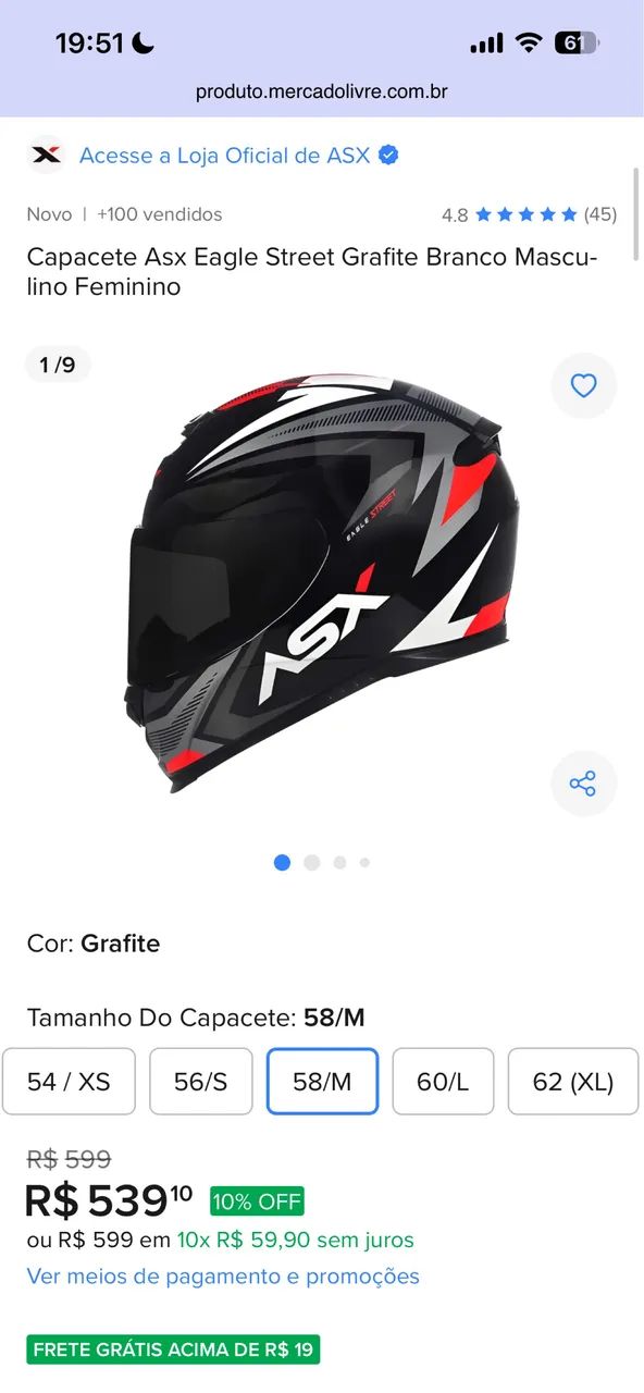 Capacete ASX Eagle  - Foto 3